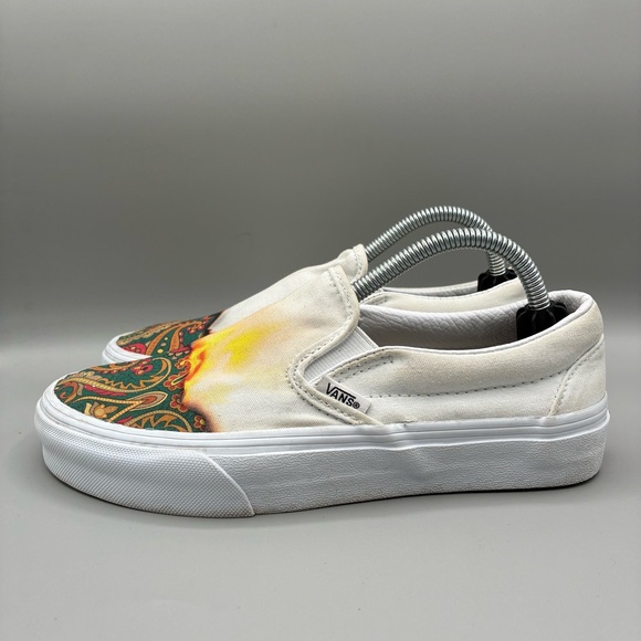 Vans Classic Slip On Sneakers Women’s 6 Big Reveal White Paisley VN000XG8AZQ - Picture 3 of 11